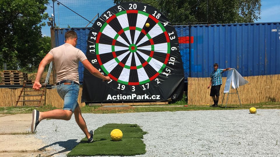 Prague: Giant Football Darts Game With Round of Beers & BBQ - Activity Overview