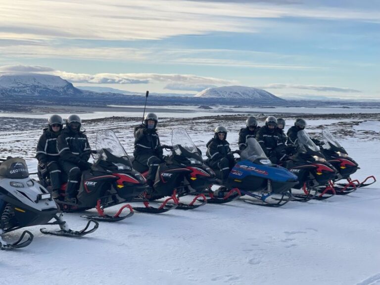 Reykjahlid: Snowmobile Adventure by Lake Mývatn