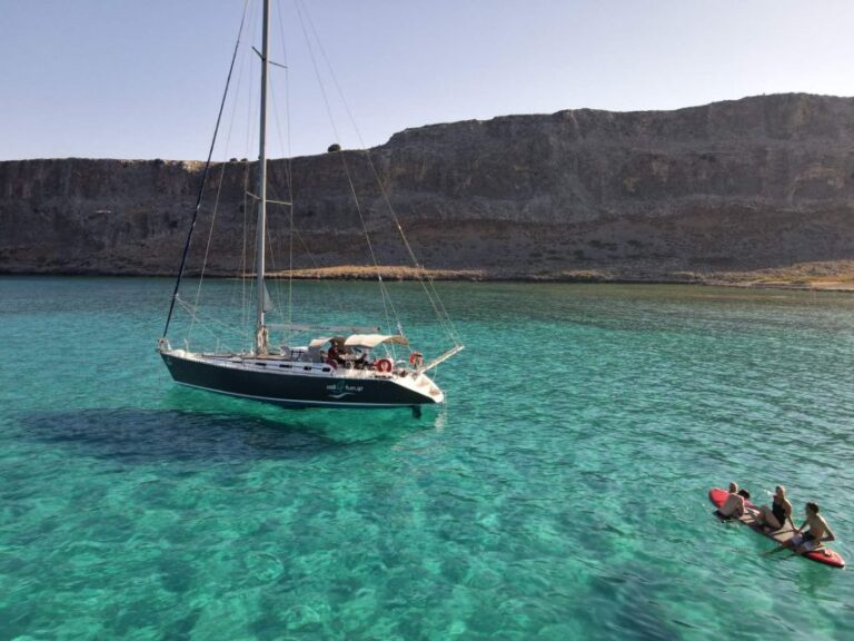 Rhodes Town: Private Sailing Cruise With Swim Stops & Meal