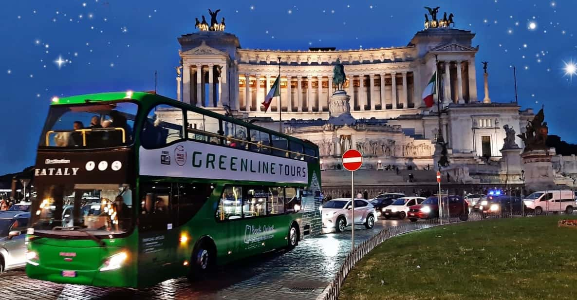 Rome: Nighttime Tour by Open-Top Bus With Tasting Stop - Tour Overview