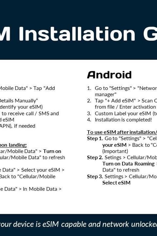 South East Asia: 4 Country Mobile Data Plan - Esim Installation Process