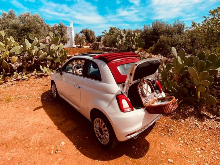 Tour on Fiat 500 Cabriolet of Bari, Monopoli and Alberobello