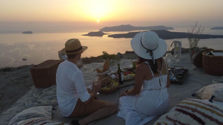 Uncrowded Santorini Sunset PicNic