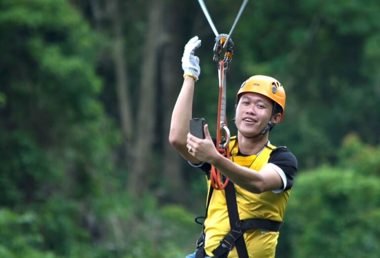 Vang Vieng: Half-Day Zip Lining With Cave Exploration Option