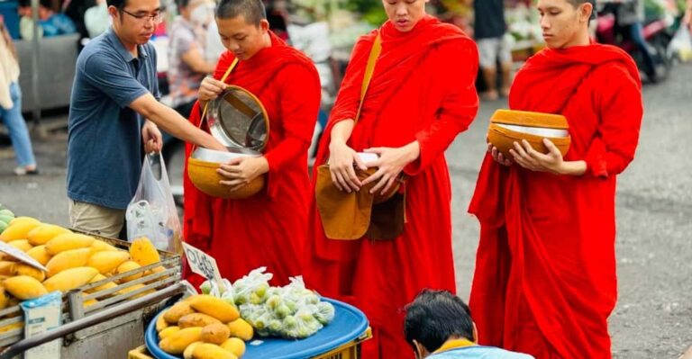 Walk With Monks Collecting Alms