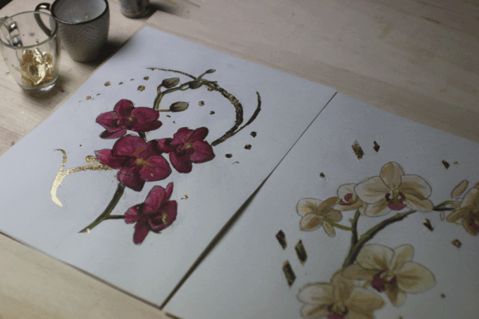 Watercolor Painting With Gold Leaf Workshop - Unique Artwork Outcome