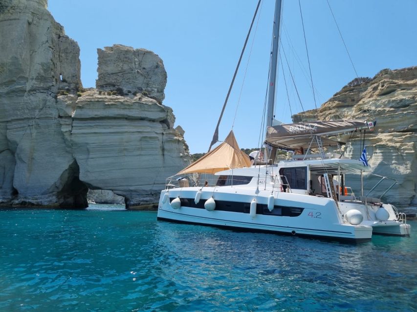 Milos: Kleftiko & Poliegos Catamaran Trip With Meal & Drinks - Itinerary Highlights