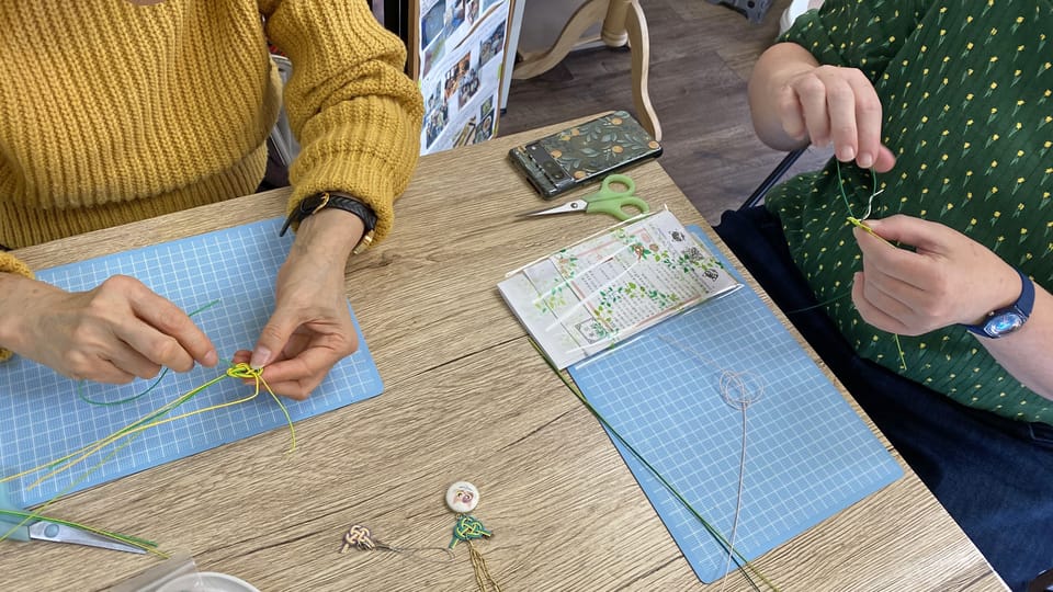 Mini Origami Lamp and Mizuhiki Knot Belt Workshop in Ueno - Materials Provided