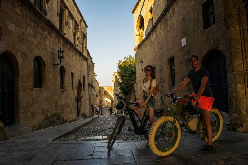 Night Rhodes: Old Town Gastro E-Bike Tour With Drink & Meze - Itinerary Highlights