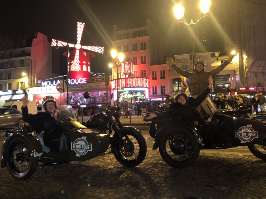 Paris: Romantic Sidecar Tour by Night With Champagne - Iconic Paris Landmarks