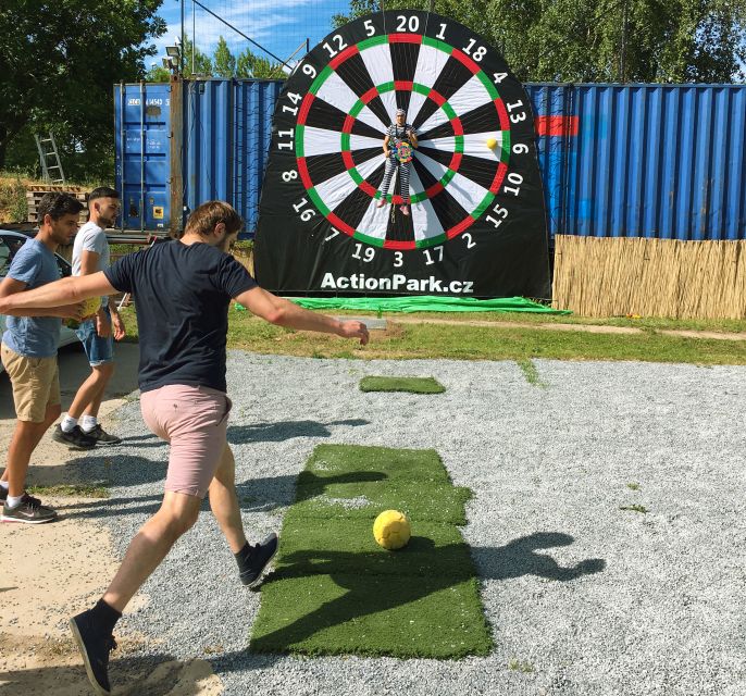 Prague: Giant Football Darts Game With Round of Beers & BBQ - Included Experiences