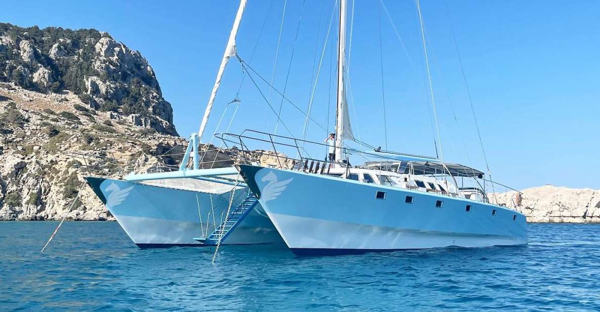 Rhodes: Catamaran Cruise With Meal, Snacks & Swim Stops - Catamaran Features