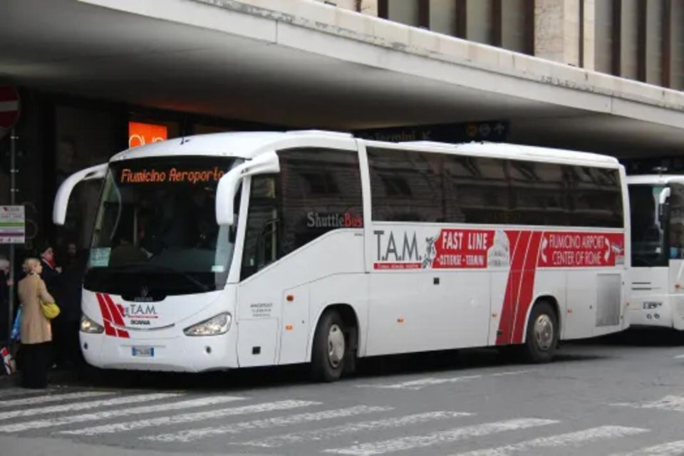 Rome: Bus Between Fiumicino Airport and Termini/Ostiense St - Service Overview