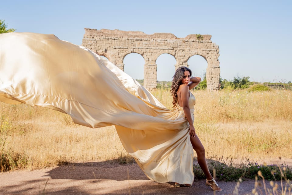 Rome: Flying Dress Photoshoot at Parco Degli Acquedotti - How to Book Your Session