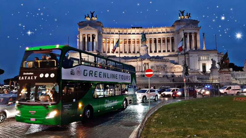 Rome: Nighttime Tour by Open-Top Bus With Tasting Stop - Itinerary Highlights