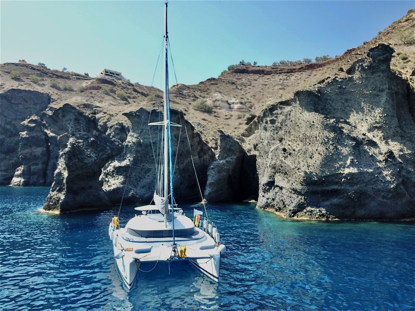 Santorini: Semi-Private Catamaran Cruise With Food & Drinks - Itinerary and Experience