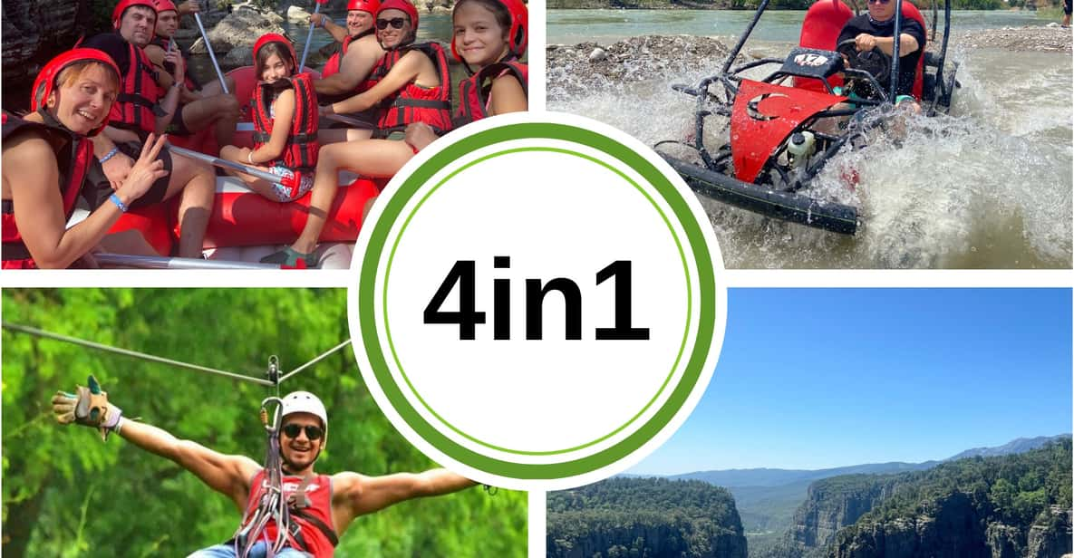 Side/Antalya: Canyon Rafting, Buggy or Quad, & Zipline Tour - Itinerary Details