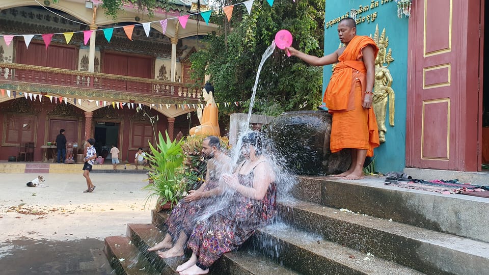 Siem Reap Cambodian Buddhist Water Blessing and Local Market - The Water Blessing Ceremony