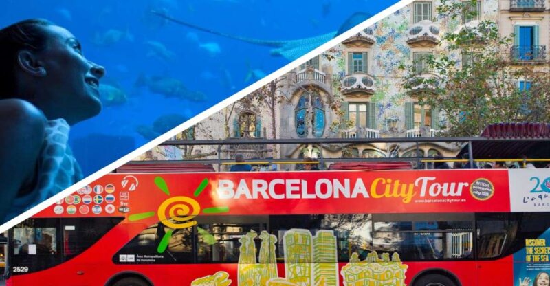 Barcelona: Hop-On Hop-Off Bus & Aquarium Tour - Sights and Highlights