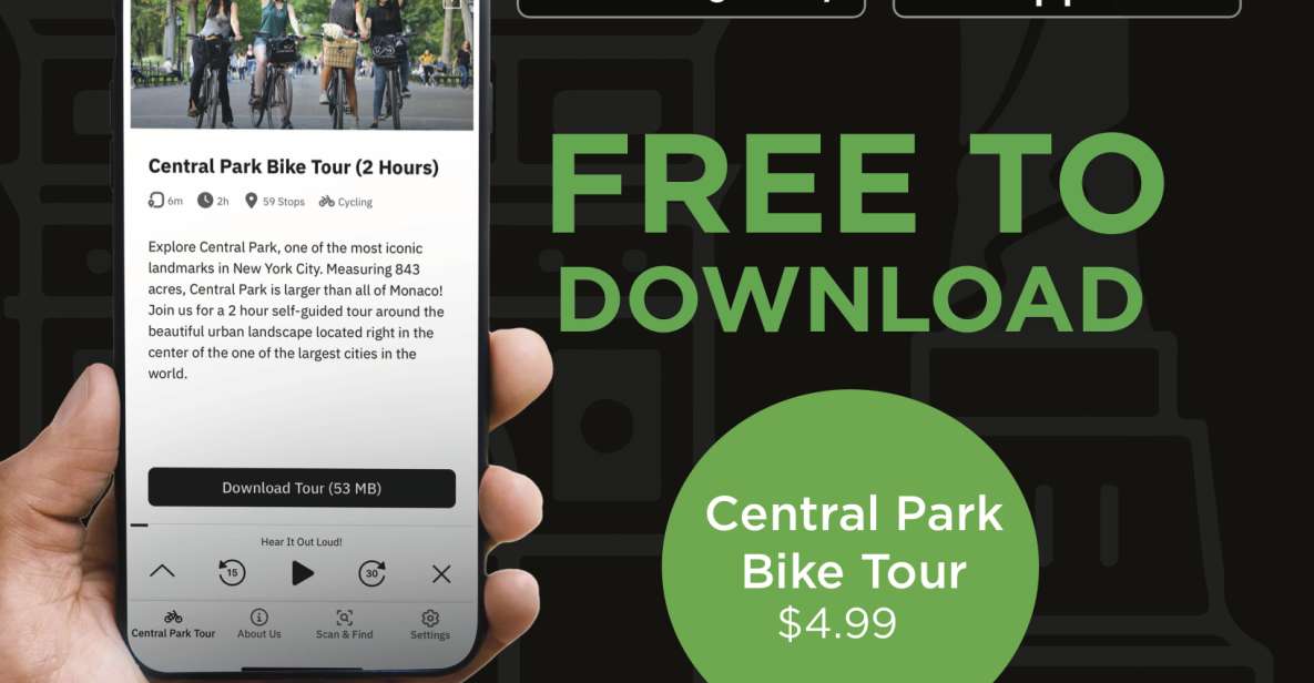 Central Park: Self-guided Bike Tour App - Audio + Written - Tour Details