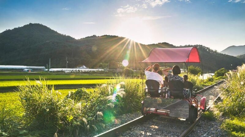 Chuncheon- Gangchon Rail Bike + BBQ + Samaksan Cable Car - Private Railbike Option