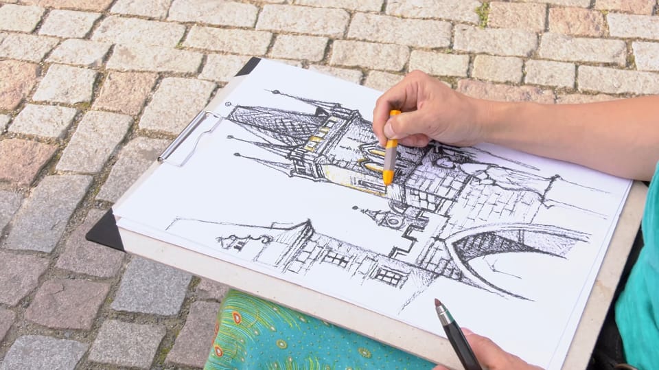 Drawing Architecture Around Prague - Capturing Architectural Details and Atmosphere