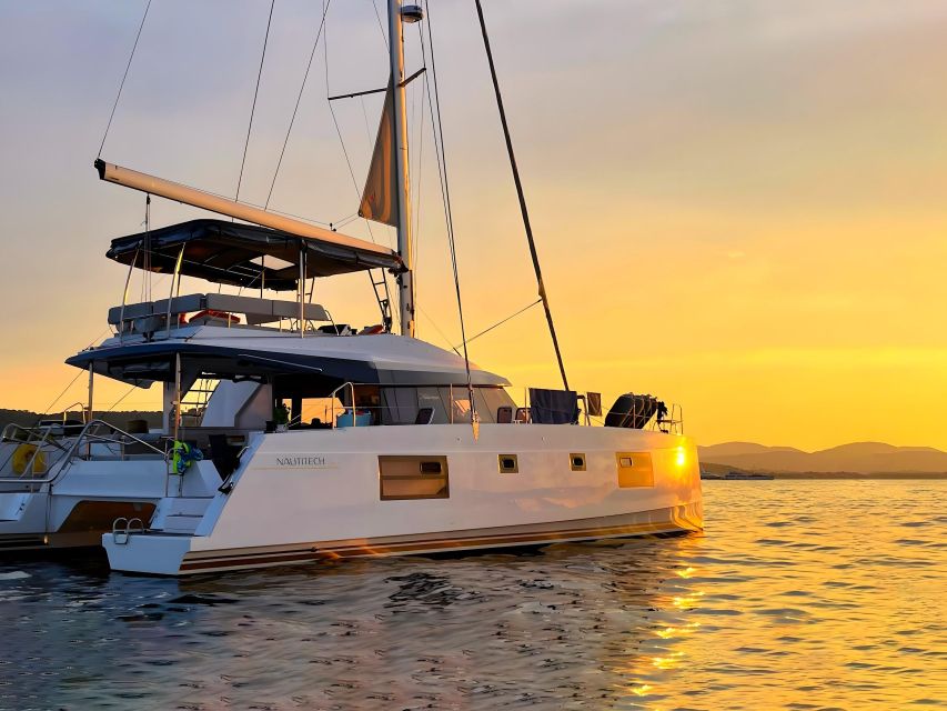 From Chania: Afternoon Catamaran Tour Dinner/Drinks & Sunset - Onboard Experience