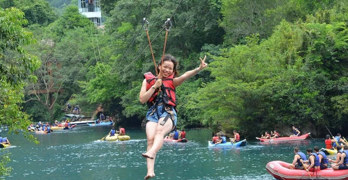 From Dong Hoi/PhongNha: Zipline at Dark Cave & Paradise Cave - Highlights and Attractions