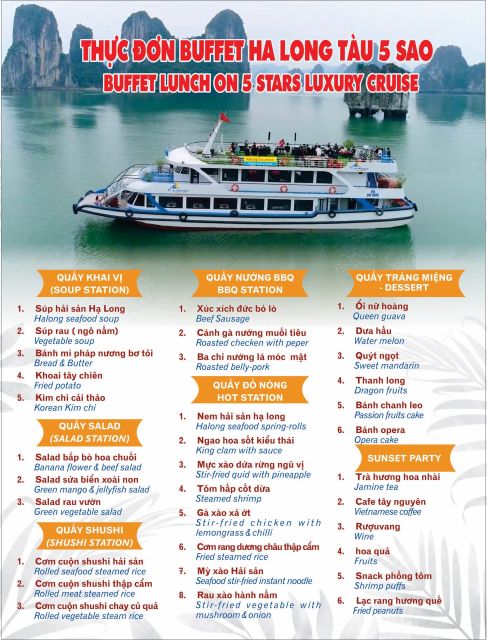 HA LONG Bay: 1 Day Trip From Ninh Binh (Luxury Cruise) - Included Services