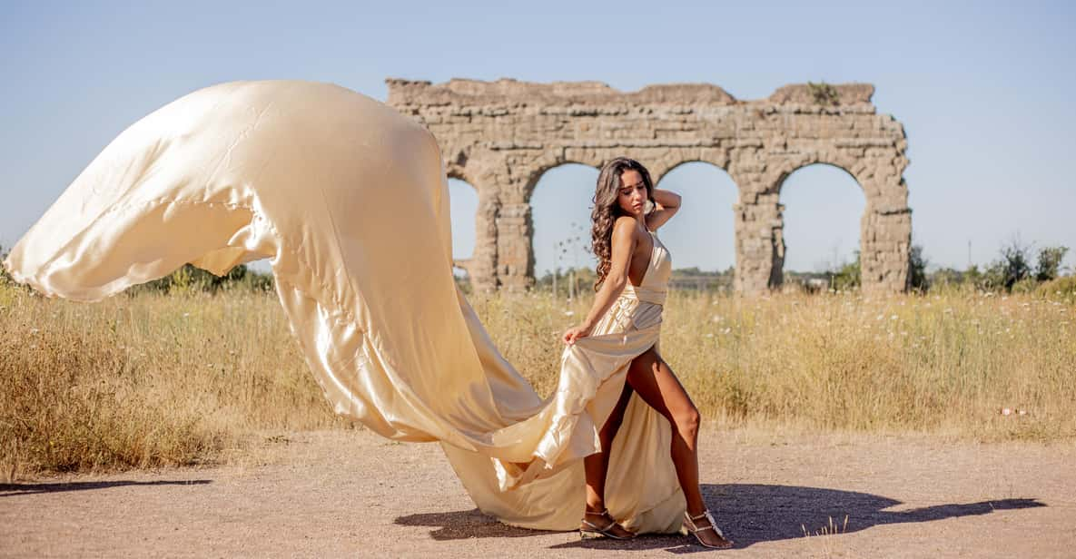 Rome: Flying Dress Photoshoot at Parco Degli Acquedotti - Professional Photography Details