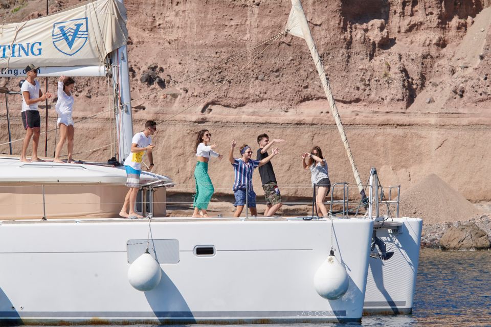 Santorini Gold Catamaran Cruise With Snorkel, BBQ & Open Bar - Food and Beverages