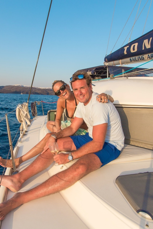 Santorini: Private Catamaran Cruise With Food & Drinks - Itinerary Highlights