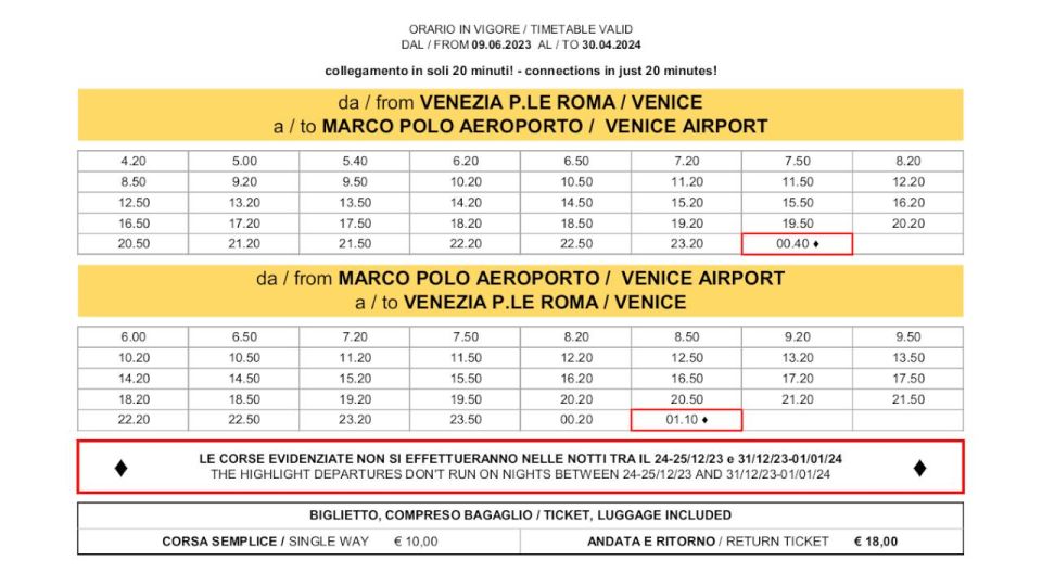 Venice: Bus Transfer Between Marco Polo Airport and City - Schedule and Availability