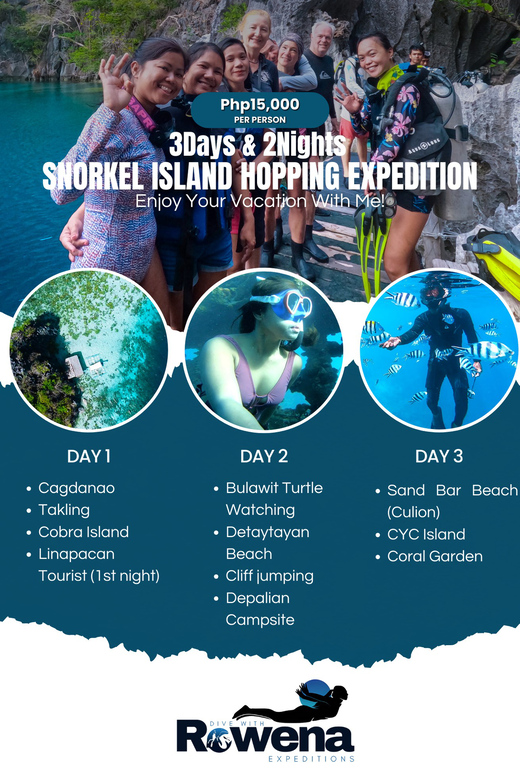 3DAYS AND 2NIGHTS SNORKEL ISLANDS HOPPING EXPEDITION - Key Points