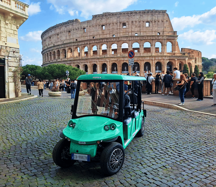 Rome: Guided Colosseum Tour & Golf Cart City Tour With Pasta - Golf Cart City Exploration