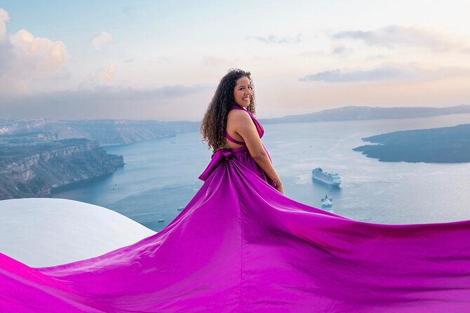 Santorini Flying Dress Photoshoot - Posing Tips and Guidance