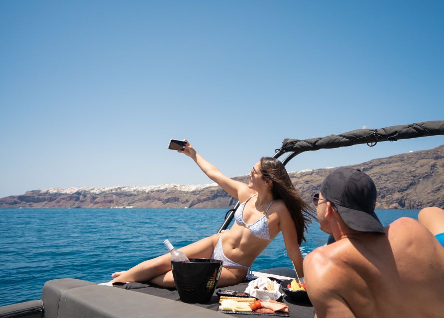 Santorini: Half Day Exclusive Speedboat Cruise - Activities During the Cruise