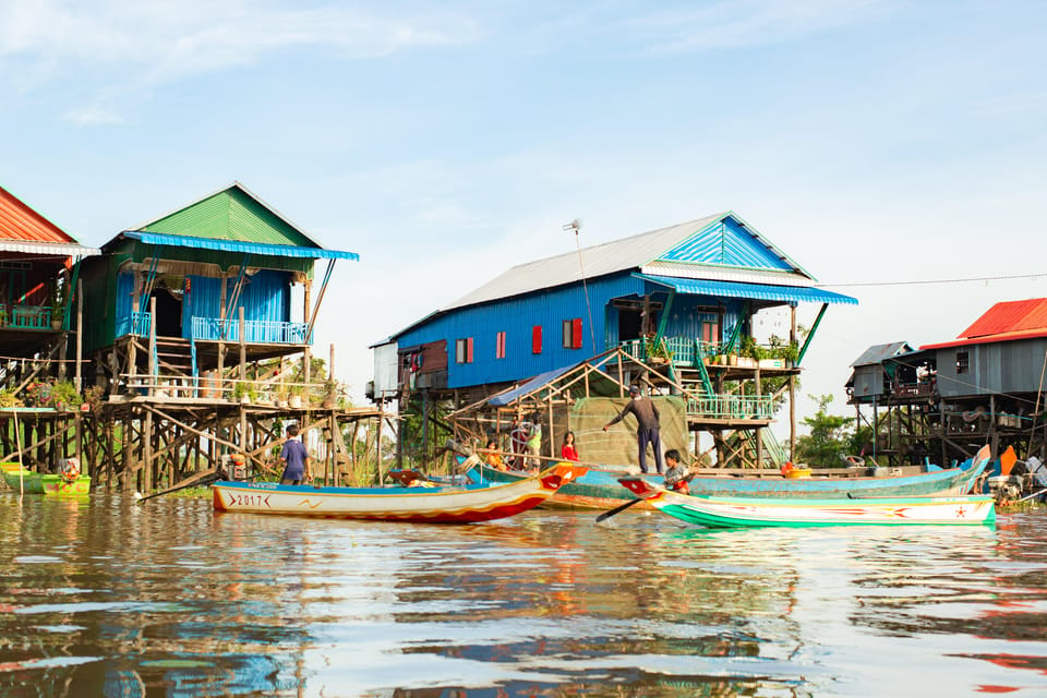 Sunset Over the Tonle Sap Lake and Visit Floating Village - Community and Culture