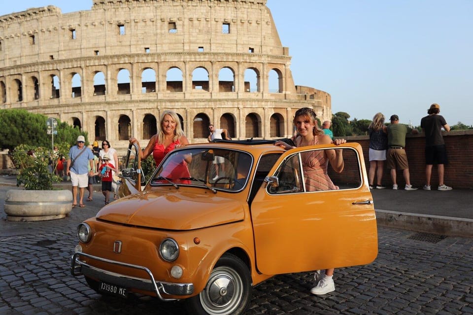 Sweet Life in a Fiat 500: Rome and Aperitif at the Colosseum - Hidden Gems of Rome