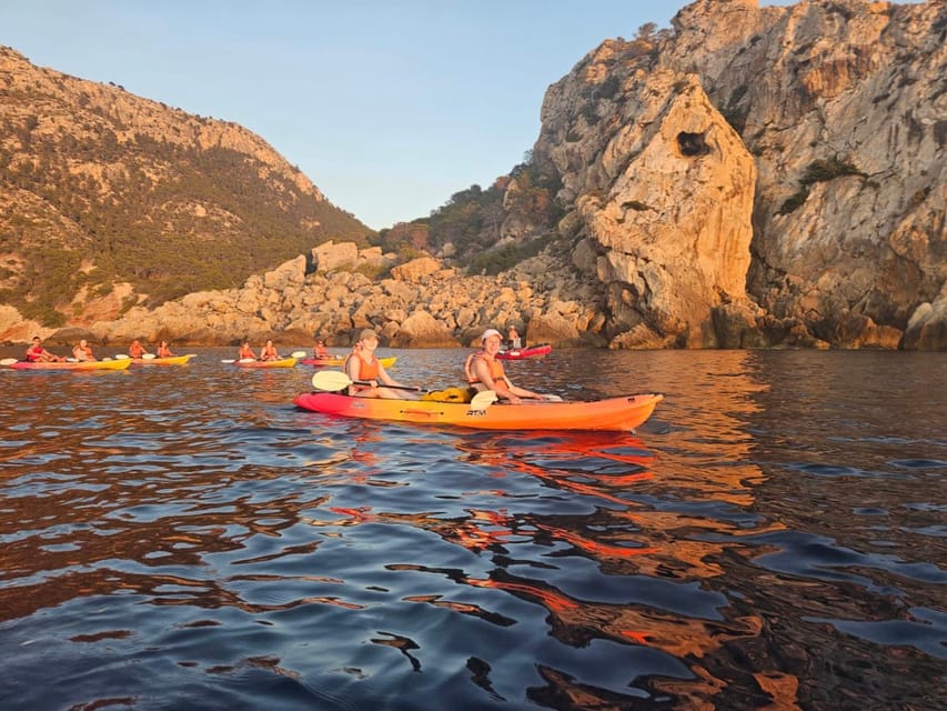 From Sant Elm: Kayak Tour Into the Sunset - Picnic Included - Picnic and Snorkeling