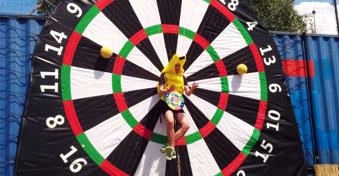 Prague: Giant Football Darts Game With Round of Beers & BBQ - Grilling and Socializing