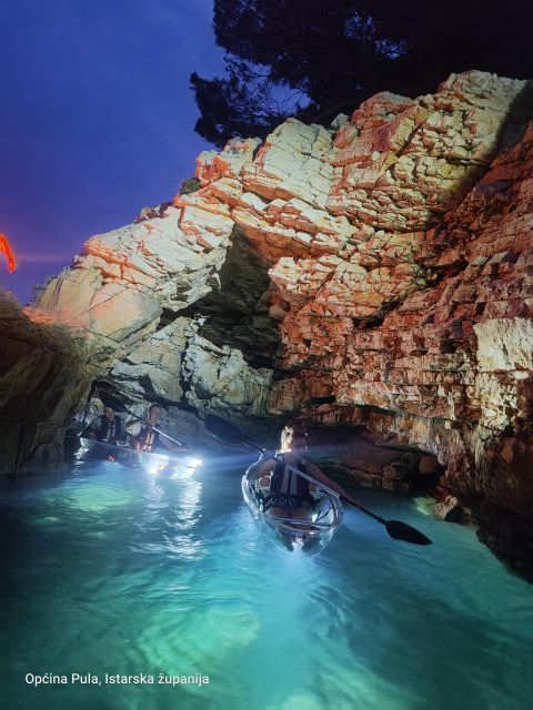 Pula: Blue Cave After Sunset/Night Tour in Transparent Kayak - Meeting Point and Accessibility