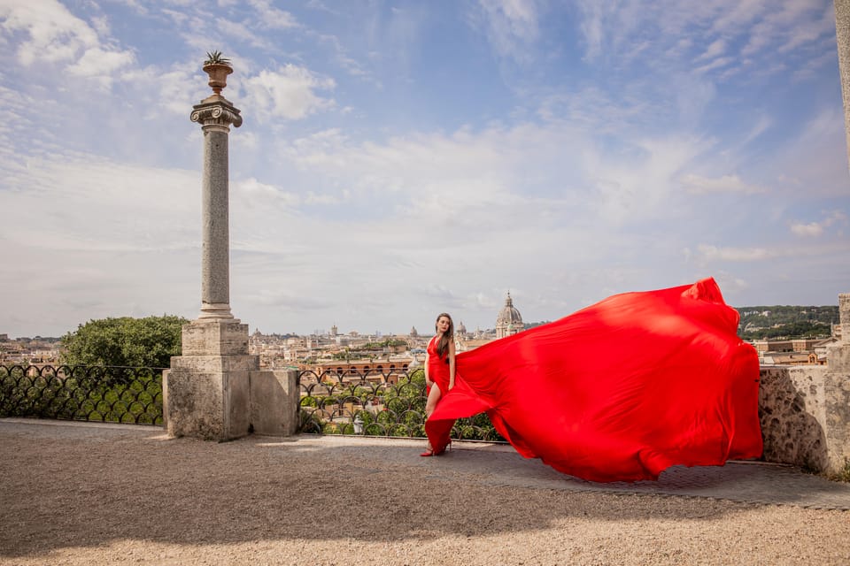 Rome: Flying Dress Photoshoot at Pincio and Villa Borghese - Included Features