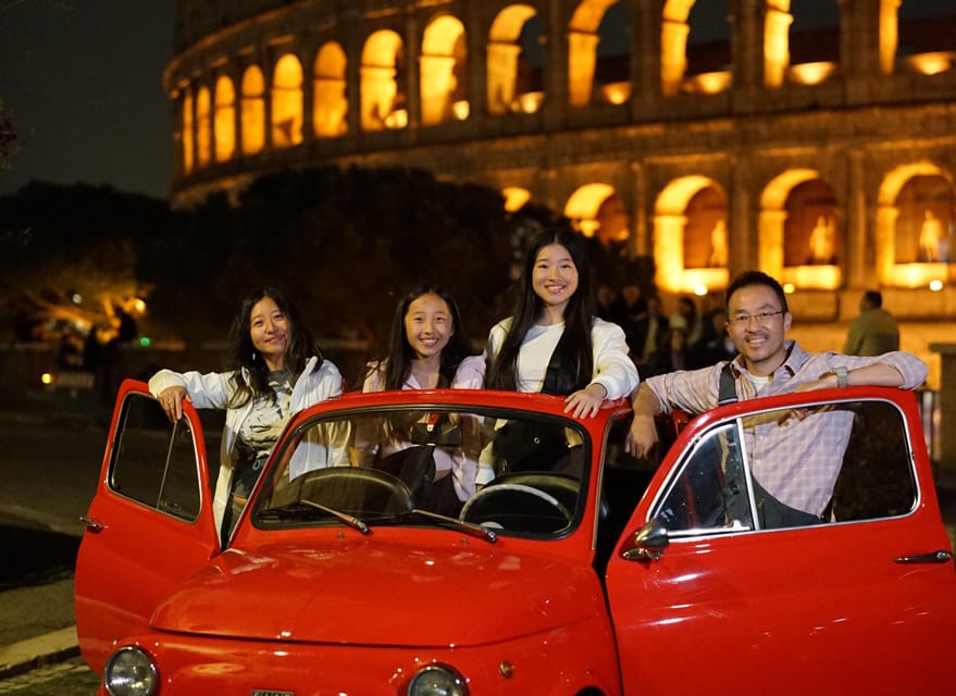 Rome: Night Tour in a Vintage Fiat 500 With Aperol Spritz - Meeting Point Information