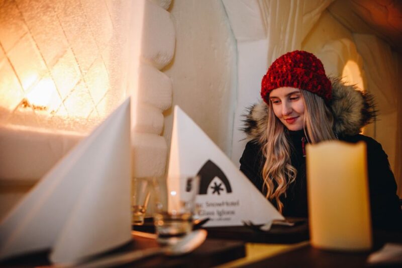 Rovaniemi: Ice Restaurant Dinner With Snow Sauna & Transfer - Booking Information