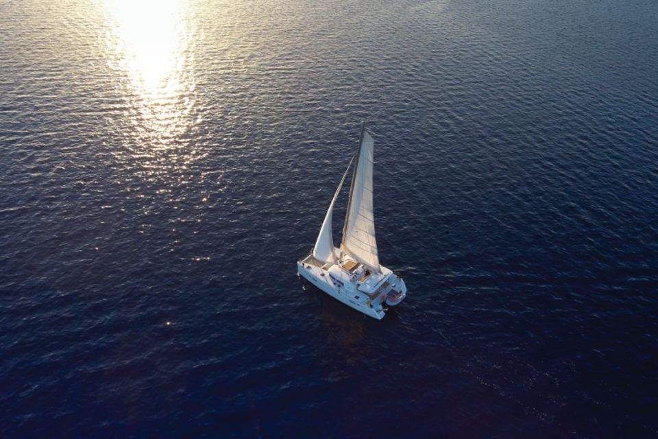 Santorini: Platinum Catamaran Cruise W/ BBQ Meal & Open Bar - Transportation Included