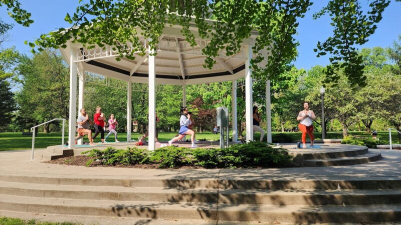 Yoga & Coffee Tour On The Trolley Pub - Meeting Point and What to Bring