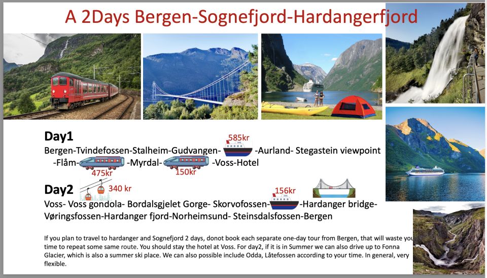 2days Tour to Hardanger and Flåm or Sognfjord Glacier Flexib - Included Amenities