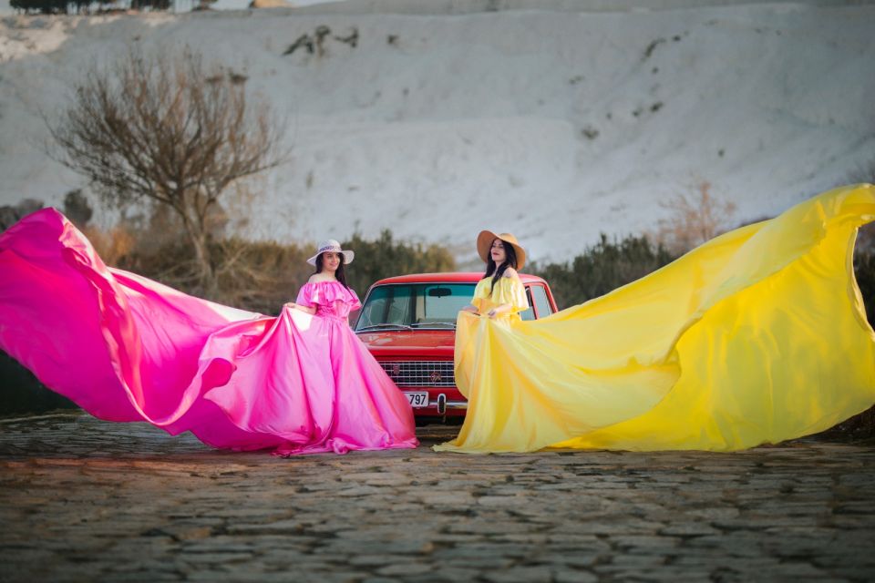 Pamukkale Travertine Photoshoot With Flying Dress - Dress Options and Styling