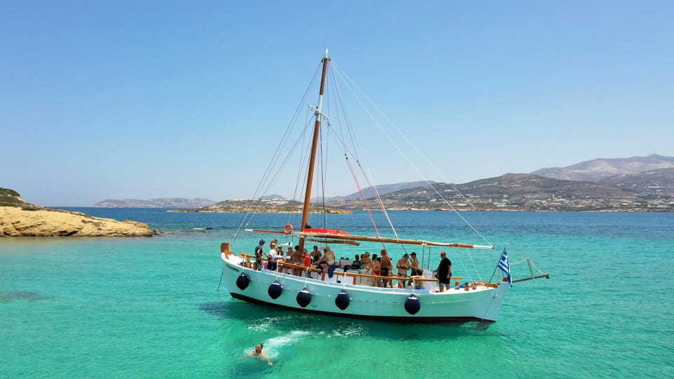 Pounta: Paros & Antiparos Cruise, Swimming & Seafood Lunch - Equipment and Transportation